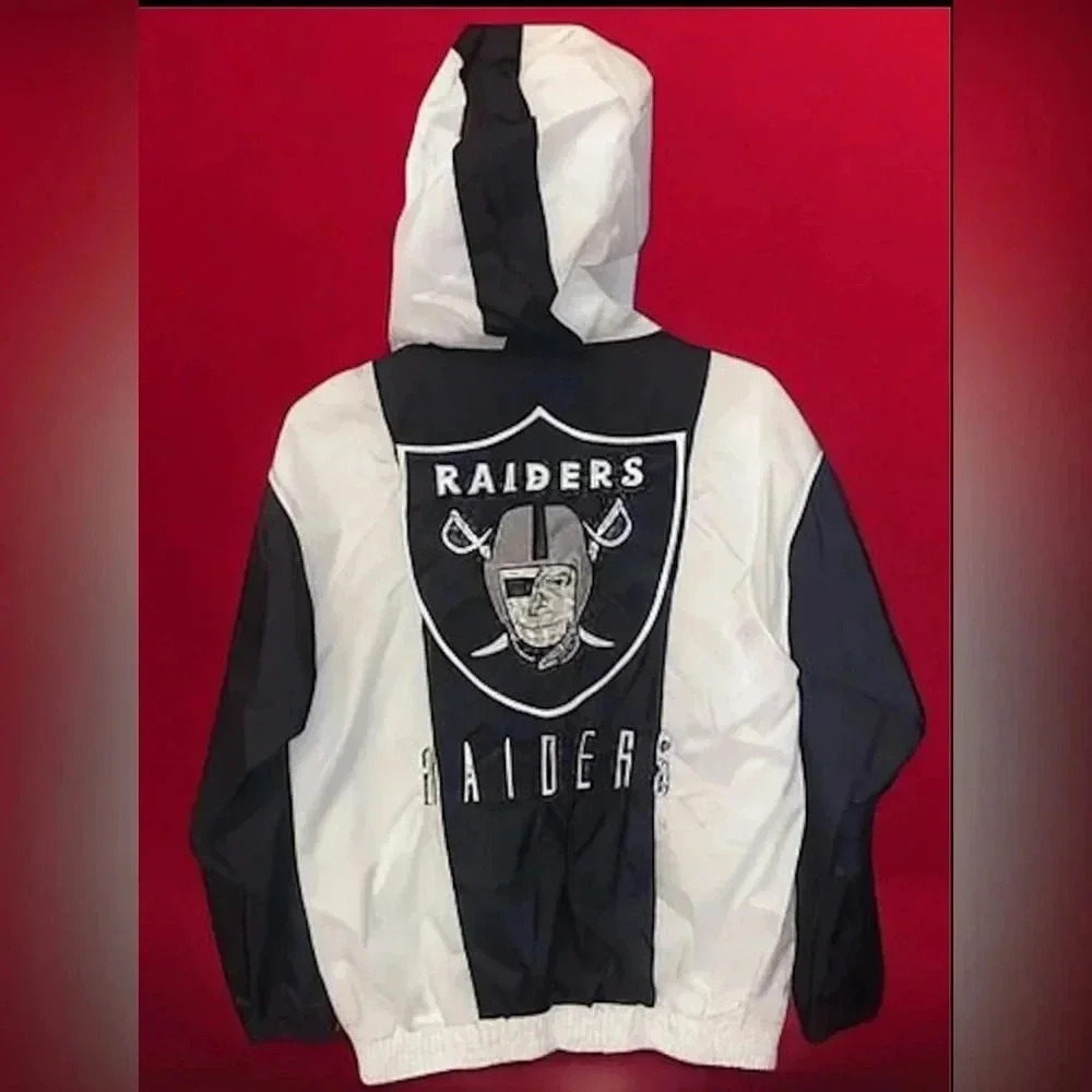 NFL Team Apparel Las Vegas Raiders Small Half Zip Pullover Hoodie Windbreaker